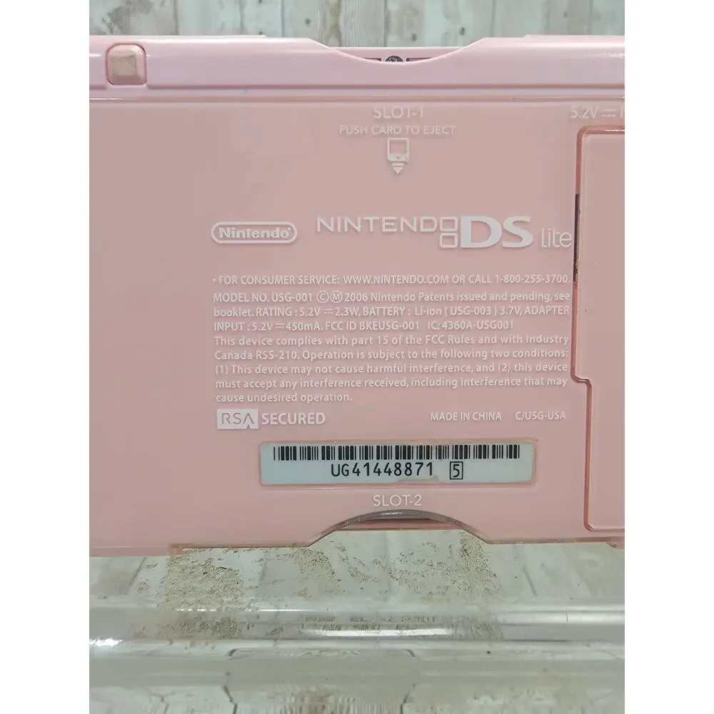 Nintendo Pink DS Lite Handheld System With Stylus Charger 5 GB Games